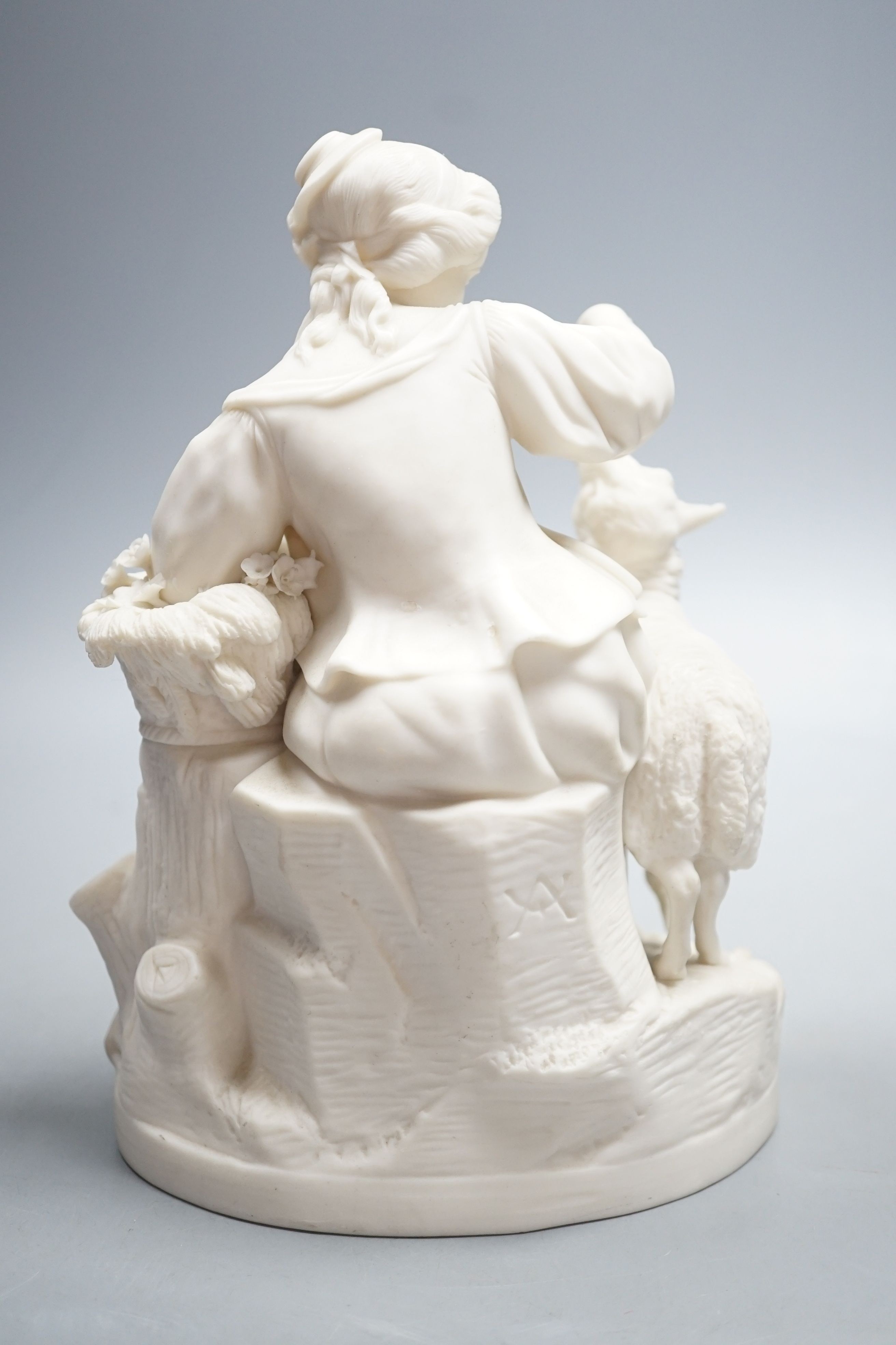 A mid 19th century Parian group, possibly Samuel Alcock, 22cm